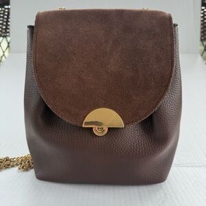 Moda Luxe Brown and Gold Crossbody Bag with Chic Design